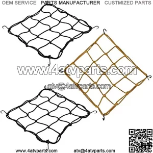 Bungee Cargo Net | Motorcycle Helmet ATV Nets Bicycle Mesh Hook Basket Organizer | Car Truck Roof Trunk Bed Storage Bungy Web Netting | Motorcycles Accessories automotive adjustable straps 16 x 16