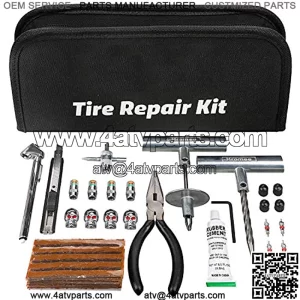56 Pieces Tire Repair Tools Kit for Car, Trucks, Motorcycle, ATV, RV Universal Emergency Flat Tire Puncture Repair Patch Set with Portable Bag