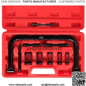 10pcs Solid Valve Spring Compressor, Automotive Compression C-Clamp Tool Service Kit for Motorcycle, ATV, Car, Small Engine Vehicle Equipment