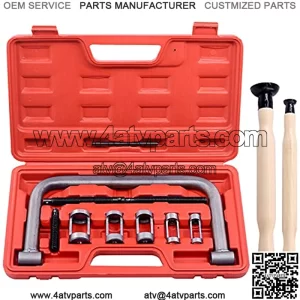 Auto Valve Spring Compressor and Valve Grinding Lapping Stick Service Set Compression C-Clamp Tool Service Kit for Motorcycle, ATV, Car, Small Engine Vehicle Equipment
