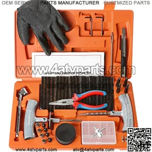 Heavy Duty Tire Repair Tools Kit - 54 Pcs Set Truck Tool Box for Motorcycle, ATV, Jeep, Truck, Tractor Flat Tire Plug Kit