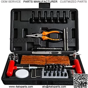 98pcs Universal Tire Repair Kit Heavy Duty Professional Tire Puncture Repair Tool to Fix Punctures and Plug Flats, Suitable for Car, Motorcycle, ATV, Etc.