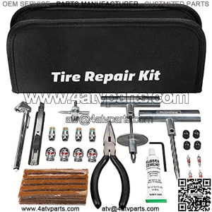 56 Pieces Tire Repair Tools Kit for Car, Trucks, Motorcycle, ATV, RV Universal Emergency Flat Tire Puncture Repair Patch Set with Portable Bag