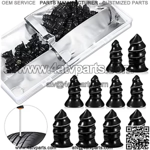 60 Pieces Tire Repair Rubber Nail Car Tire Repair Nails Tire Repair Rubber Screws Fast Tire Repair Tool for Car Motorcycle ATV Tire Puncture Repair, 0.21 x 0.46 Inch, 0.27 x 0.59 Inch