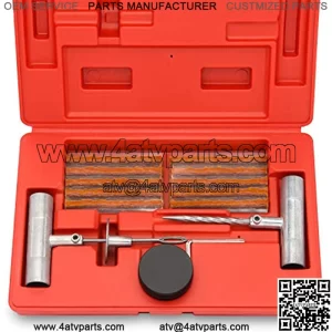 Tooluxe 50002L Universal Heavy Duty Tire Repair Kit | 35 Piece | Repair Punctures and Plug Flats | Automotive | Ideal for Tires on Cars, Trucks, Motorcycles, ATV | Roadside Emergency Tire Fix Kit