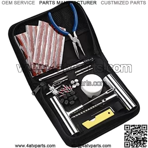 Emergency Tire Repair Kit, with Universal 46PCS Tire Plug Kit & Tire Repair Tools to Fix Punctures and Plug Flats for Car/Motorcycle/Truck/Tractor/Trailer/RV/ATV