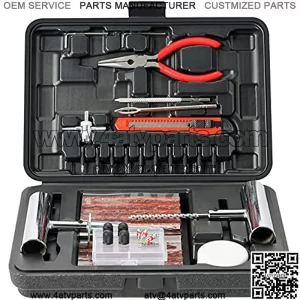 70PCS Tire Repair Kit, Heavy Duty Tire Plug Kit, with Universal Tire Repair Tools to Fix Punctures and Plug Flats for Car/Motorcycle/Truck/Tractor/Trailer/RV/ATV