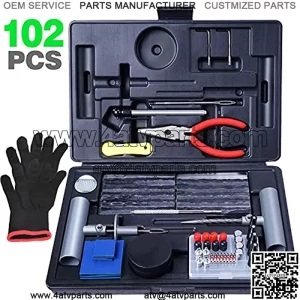 Tire Repair Kit, Heavy Duty Tire Patch Kit, 102PCS Tire Plug Kit,Tire Repair Tools for?Car Truck Motorcycle ATV UTV Automotive Off-Road. (102pcs)