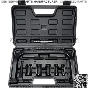 Valve Spring Compressor,C Clamp Tool Service Kit with 10 Pcs, Collet Pusher Adapters, Extension Rods, and Lever for Car, Motorcycle, ATV, and Small Engine Repairs.