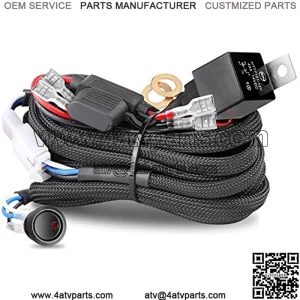 Wiring Harness 2 Lead, Nirider 12V 40A Rock Switch Relay Fuse Wiring Harness Kit for LED Light Bars Fog Lights Work Lights Driving Lights Offroad LED Pods Wire Kit for Truck UTV ATV Boat