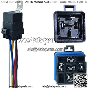 1 Pack 40/30 AMP 12 V DC Waterproof Relay and Harness - Heavy Duty 12 AWG Tinned Copper Wires, 5-PIN SPDT Style Automotive Relay