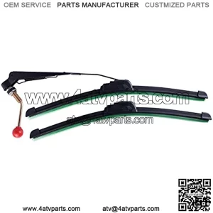 UTV Hand Operated Windshield Wiper Compatible with Polaris Ranger RZR Can Am Kawasaki Honda Pioneer Golf Cart Manual Windshield Wiper Blades Assembly Windshield Kit Instruction Included