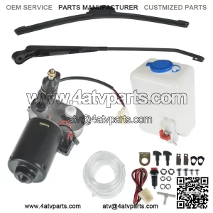 12V Windshield Washer Bottle+Electric Windshield Wiper for Polaris RZR Can Am X3