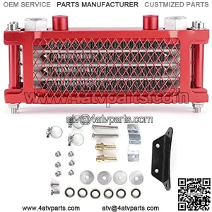 Acouto Oil Cooler, Motorcycle OiRed Radiator Cooling System for 100?250CC Off?Road Vehicle