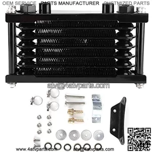 Universal Engine OiKit, 3.3x7.9 inch Black Aluminum Alloy Motorcycle Cooling System Fit for Monkey Car 100?250CC Dirt Bike ATV 4 Wheel Motorcycle
