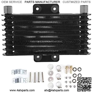 Universal Engine OiKit, 8 Row Black Aluminum Alloy Motorcycle Cooling System for 125?250CC Motorcycle Dirt Bike ATV