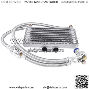 125ml Motorcycle OiEngine Oil Cooling Radiator System Kit Compatible with Honda CB CG Engine - Aluminum Material