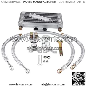 125ml Motorcycle OiEngine Oil Cooling Radiator System Kit Fit for Honda CB CG Engine - Aluminum Material