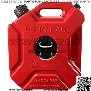 5L 1.3 Gallon ATV Fuel Tank Gas Can with Holder Bracket Backup Fuel Tank for Motorcycle SUV ATV Motorbike Off Road Vehicles Most Cars