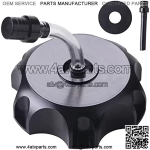CNC Aluminum Gas Fuel Tank Cap with Breather Valve for 50cc 70cc 90cc 110cc 125cc 140cc 150cc 160cc Pit Dirt Motor Bike Dirt Bike ATV Taotao SSR Roketa (BLACK)