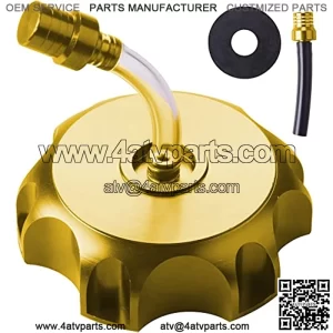 CNC Aluminum Gas Fuel Tank Cap with Breather Valve for 50cc 70cc 90cc 110cc 125cc 140cc 150cc 160cc Pit Dirt Motor Bike Dirt Bike ATV Taotao SSR Roketa (GOLD)