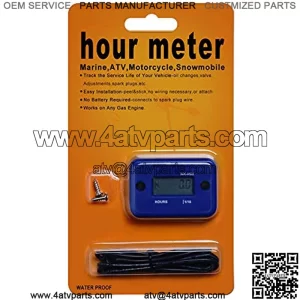 NK-HS2 Inductive Hour Meter for Gas Engine Lawn Mover Marine ATV Motorcycle Boat Snowmobile Dirt Bike Outboard Motor Generator Waterproof Hourmeter (Blue)