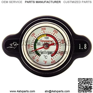 Outlaw Racing High-Pressure Temperature Gauge Radiator Cap 1.8 Real-Time Temp Monitoring Prevent Motorcycle/ATV Leaks Compatible with Yamaha Honda Suzuki Kawasaki