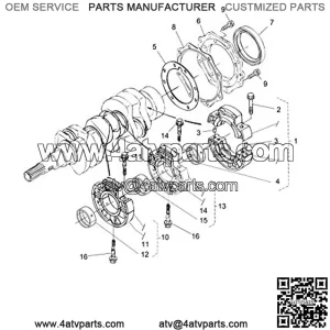Polaris Metal Assembly, Crankshaft, Genuine OEM Part 3070560, Qty 1