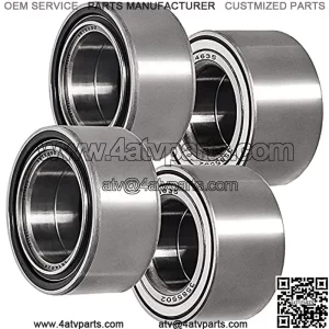 (4 Pack) Front and Rear Wheel Bearings Kits Bearing Steel Replacement Wheel Bearing for Polaris: Ranger, RZR, Sportsman (2 Sizes in 4 Pack), Packed with Marine-Grade Grease