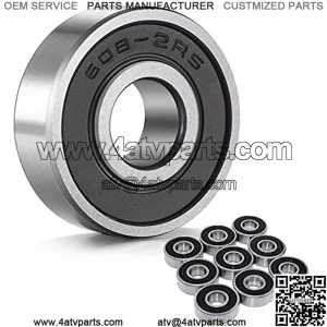 608-2RS Ball Bearings Skateboard Bearings Double Rubber Sealed Shielded Miniature Deep Groove Bearings 8mm x 22mm x7mm for Skateboards Inline Skate Scooter Roller Blade Skates etc -10pcs