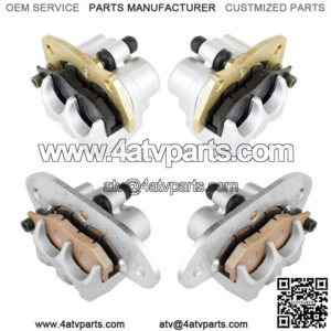 Front Rear Left Right Brake Caliper W /Pad For Yamaha Rhino 700 YXR700 4X4 08-13