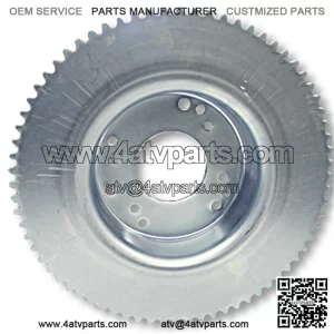BRAKE DRUM, 4-1/2?? & #35 72 TOOTH SPROCKET, MACHINED ID, ZINC PLATED