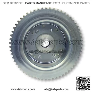 60 TOOTH SPROCKET FOR #35 CHAIN & 4-1/2?? BRAKE DRUM, MACHINED ID (ONE PIECE) RIVETED TO MINI-HUB, 1?? BORE