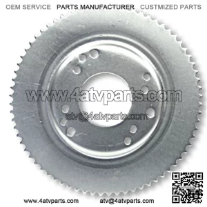 BRAKE DRUM, 4-1/2?? & #35 72 TOOTH SPROCKET, MACHINED OD, ZINC PLATED??