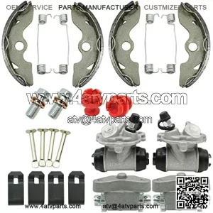 Front Brake Wheel Cylinders & Adjusters & Shoes Kit for Honda FourTrax Recon 250 TRX250 1997-2020 (Left&Right) TRX250TE/TRX250TM 45340-HB3-003 45370-HM8-B41 45350-HM8-B41