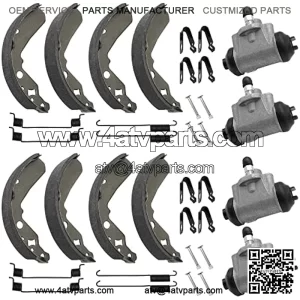 All Front & Rear Brake Wheel Cylinders Shoes fit for Kawasaki Mule 600 610 KAF400 2005-2009