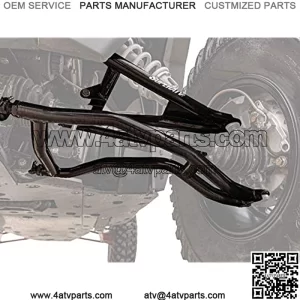 SuperATV High Clearance 2" Forward Offset Front A-Arms for Polaris RZR XP 1000 (2014+) - Black - Run Huge Tires without a Huge Lift!