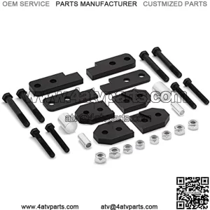 Black Path - Fits Yamaha 2" Front + Rear Lift Kit Rhino 450 + 660 + 700 ATV Full Suspension Lift (Black) T6 Billet