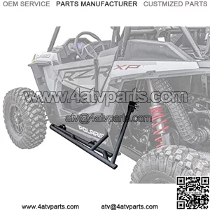 SuperATV Heavy Duty Black Tree Kickers/Nerf Bars for 2014+ Polaris RZR XP 1000/2016+ Polaris RZR XP Turbo | Made of 1.5" Diameter Steel Tubing | UV Resistant Powder-Coat Finish!