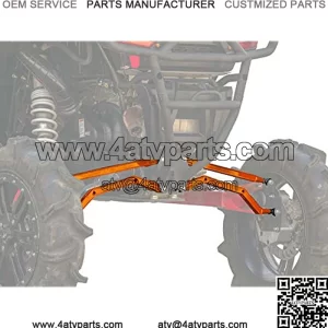 SuperATV Heavy Duty Arched Boxed Rear Radius Arms/Rods for Polaris RZR XP Turbo/XP 4 Turbo (2016+) - Orange | Will Not Fit With Polaris Rear Bumpers
