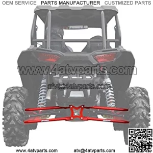 SuperATV Heavy Duty Round Tubed Rear Radius Arms/Rods for Polaris RZR XP 1000 / XP 4 1000 (2014+) - Red | Will Not Fit With Polaris Rear Bumpers