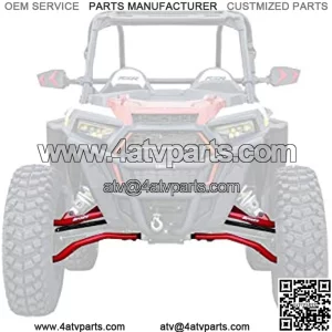 SuperATV High Clearance 2" Forward Offset Front A-Arms for Polaris RZR XP Turbo (2016+) - Red - Run Huge Tires without a Huge Lift!