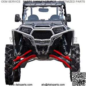 SuperATV 7-10" Heavy Duty Lift Kit for Polaris RZR XP 1000/4 1000 (2014+) - Red - Complete Kit with New Rhino 2.0 Axles, A Arms, Tie Rod Kit, Trailing Arms, Brake Lines, and More!