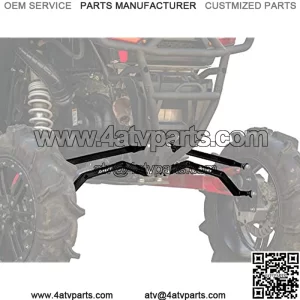 SuperATV Heavy Duty Arched Boxed Rear Radius Arms/Rods for Polaris RZR XP Turbo/XP 4 Turbo (2016+) - Black | Will Not Fit With Polaris Rear Bumpers