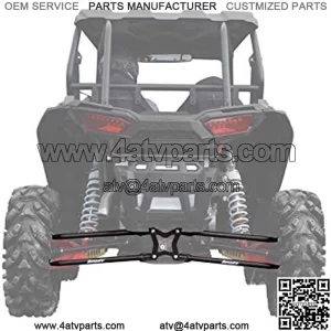 SuperATV Heavy Duty Round Tubed Rear Radius Arms/Rods for Polaris RZR XP 1000 / XP 4 1000 (2014+) - Black | Will Not Fit With Polaris Rear Bumpers