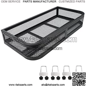 Universal ATV Front Cargo Basket Rack Luggage Carrier Steel Mesh Surface