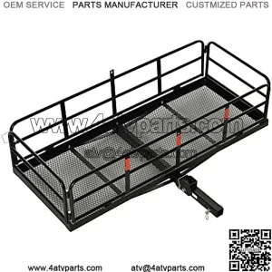 Folding Cargo Carrier, Hitch Mount Luggage Basket with with 400 lbs Heavy Duty Steel Frame, Black