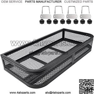 ATV Front Cargo Basket, Luggage Carrier Rack, Heavy-Duty Steel, 36" 2. x 17.7" w. x 6.49" h