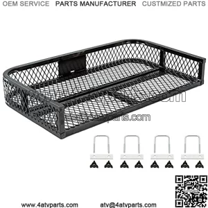 Black Widow ATVRB-3922 ATV Rear Rack-Mounted Steel Mesh Surface Cargo Storage Basket