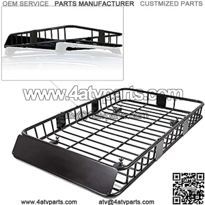 Black Roof Rack Cargo Basket Carrier Rack with 64" x 39" x 6'' Universal Extension Car Top Luggage Holder SUV Truck Cars